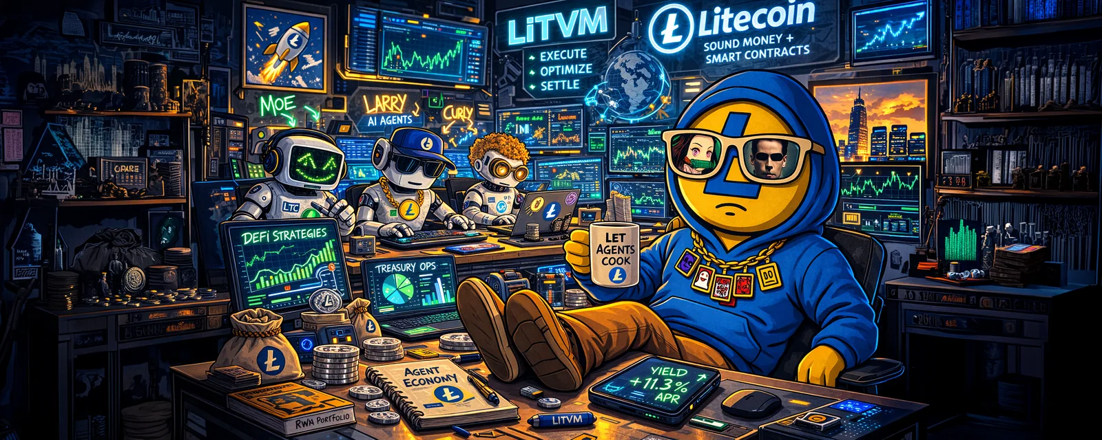 MadChad AI Agents article banner for Litecoin and LitVM