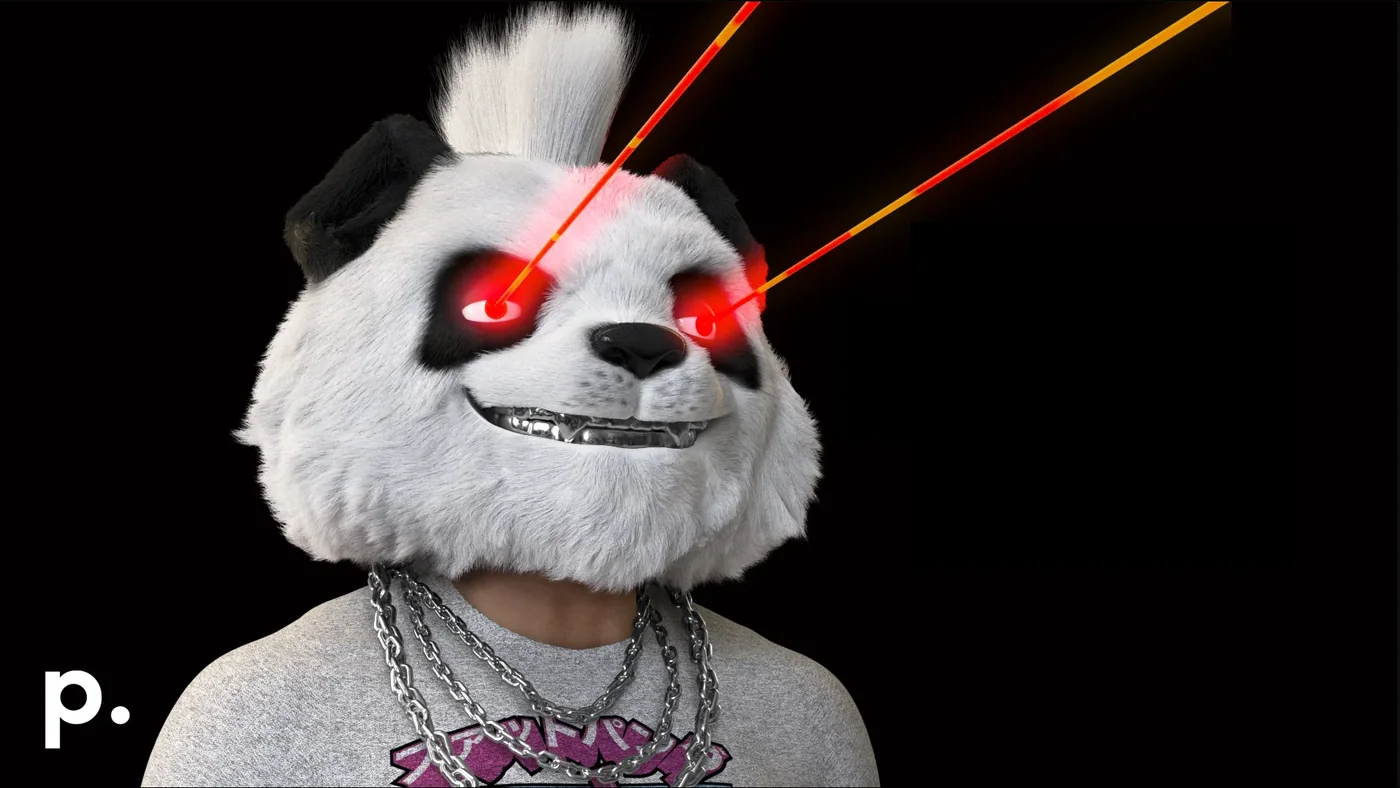 3D panda NFT-style character image associated with Propaganda Creative visual work